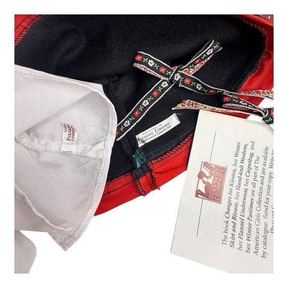 American Girl Kirsten Winter Outfit Skirt Blouse Hair Ties Pleasant Co 1993 Box - Picture 4 of 9